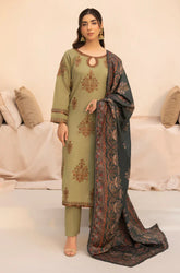 Mohagni - Winter 3PC Dhanak Embroidered Suit - kp3360